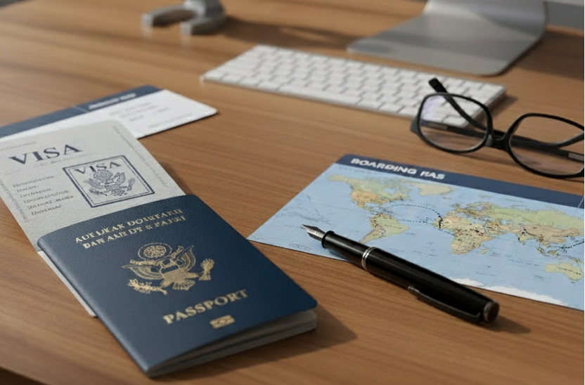 Vize başvurusu hazırlayan yolcu