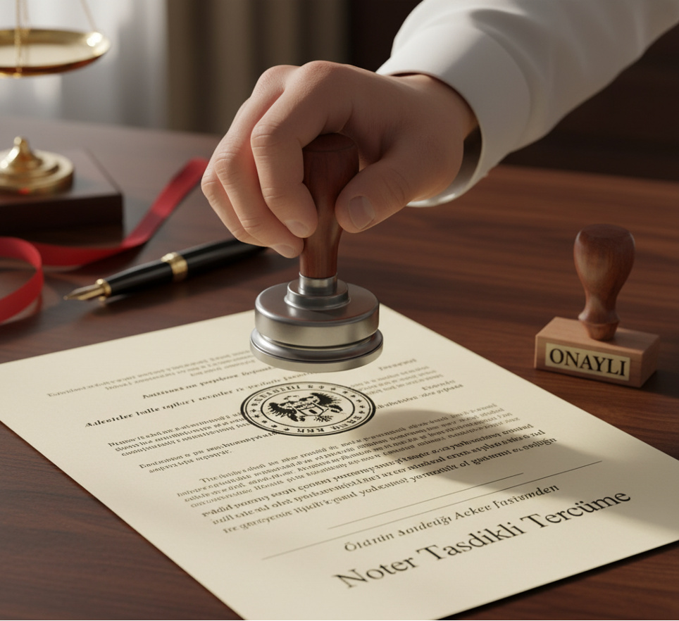 Noter tasdikli tercüme için imza süreci